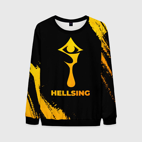Мужской свитшот Hellsing - gold gradient / 3D-Черный – фото 1