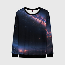 Свитшот мужской Млечный путь в звездном небе, цвет: 3D-черный