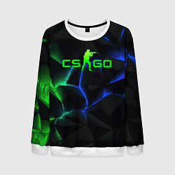 Свитшот мужской CS GO green blue neon, цвет: 3D-белый