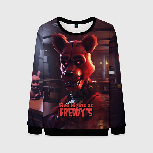 Мужской свитшот Five Nights at Freddys Mangle / 3D-Черный – фото 1