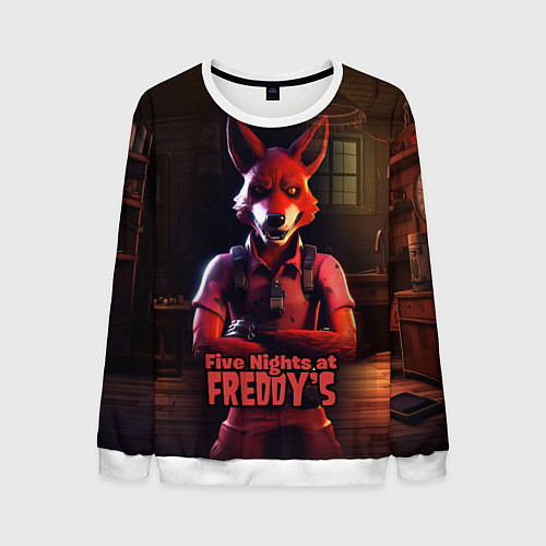 Мужской свитшот Five Nights at Freddys Mangle / 3D-Белый – фото 1