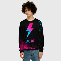 Свитшот мужской AC DC - neon gradient, цвет: 3D-черный — фото 2