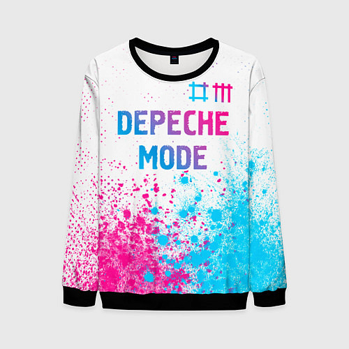 Мужской свитшот Depeche Mode neon gradient style: символ сверху / 3D-Черный – фото 1