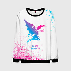 Свитшот мужской Black Sabbath neon gradient style, цвет: 3D-черный