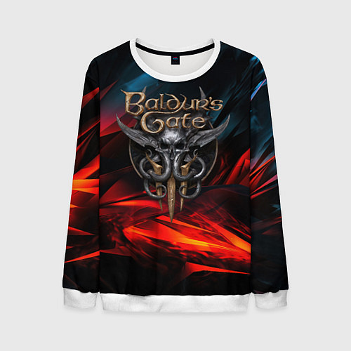 Мужской свитшот Baldurs Gate 3 logo / 3D-Белый – фото 1