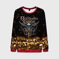 Свитшот мужской Baldurs Gate 3 logo dark gold logo, цвет: 3D-красный