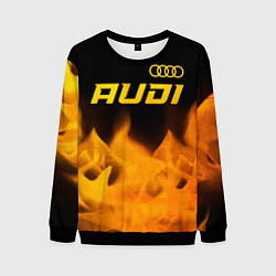 Свитшот мужской Audi - gold gradient: символ сверху, цвет: 3D-черный