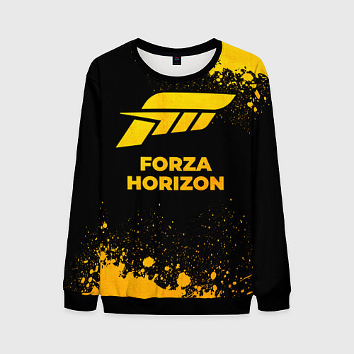 Мужской свитшот Forza Horizon - gold gradient / 3D-Черный – фото 1