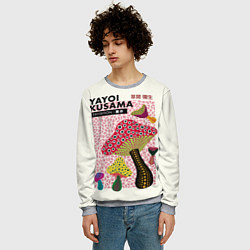 Свитшот мужской Новые Грибы - Яёй Кусама, цвет: 3D-меланж — фото 2