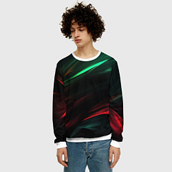 Свитшот мужской Dark red and green, цвет: 3D-белый — фото 2
