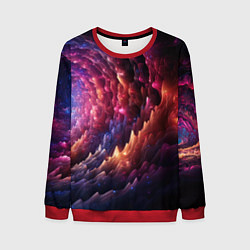 Свитшот мужской Звездная космическая спираль, цвет: 3D-красный