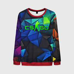 Свитшот мужской CSGO blue abstract, цвет: 3D-красный