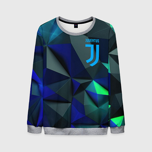 Мужской свитшот Juventus blue abstract logo / 3D-Меланж – фото 1