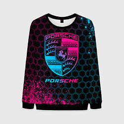 Мужской свитшот Porsche - neon gradient