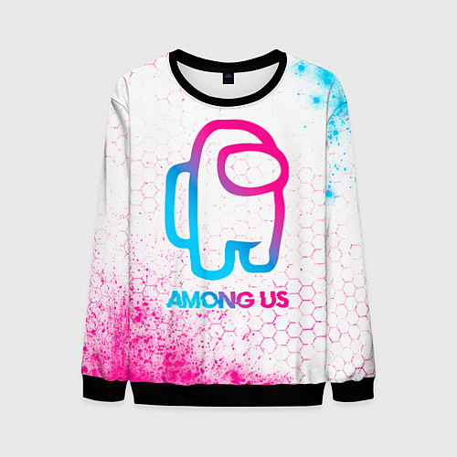 Мужской свитшот Among Us neon gradient style / 3D-Черный – фото 1