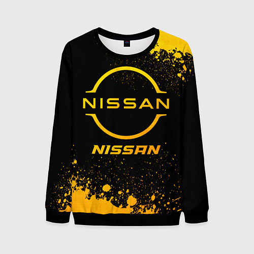 Мужской свитшот Nissan - gold gradient / 3D-Черный – фото 1