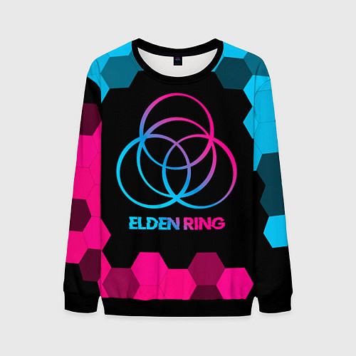 Мужской свитшот Elden Ring - neon gradient / 3D-Черный – фото 1