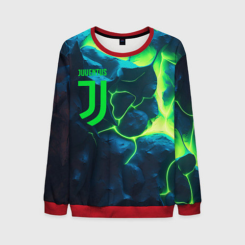 Мужской свитшот Juventus green neon / 3D-Красный – фото 1