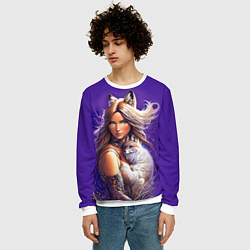 Свитшот мужской A fox girl with a fox cub - neural network, цвет: 3D-белый — фото 2