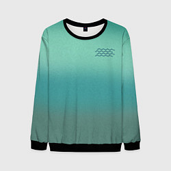 Свитшот мужской Бирюзовый цвет морской волны, цвет: 3D-черный