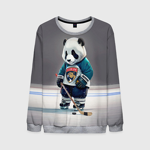 Мужской свитшот Panda striker of the Florida Panthers / 3D-Меланж – фото 1