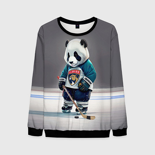 Мужской свитшот Panda striker of the Florida Panthers / 3D-Черный – фото 1