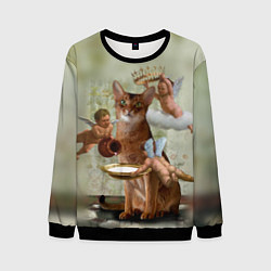 Свитшот мужской Cats life, цвет: 3D-черный