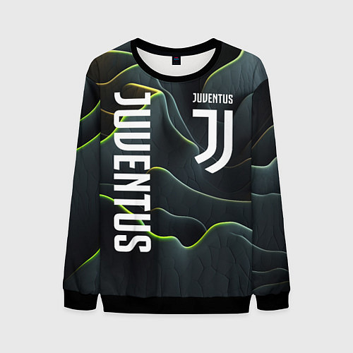 Мужской свитшот Juventus dark green logo / 3D-Черный – фото 1