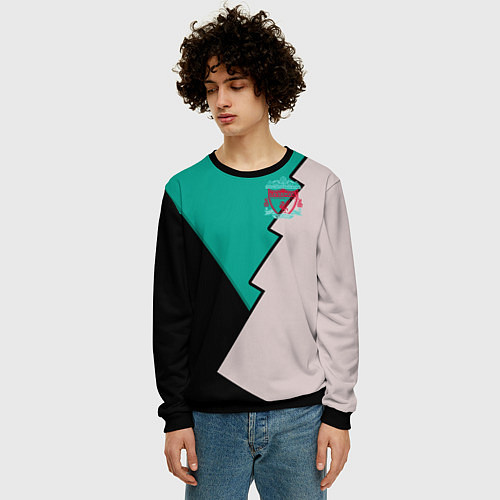 Мужской свитшот Выездная форма Ливерпуль / 3D-Черный – фото 3