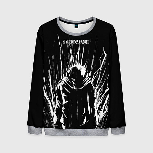 Мужской свитшот Итадори в ярости - Магическая битва / 3D-Меланж – фото 1