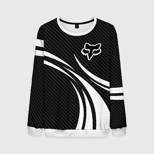 Мужской свитшот Fox carbon line - white / 3D-Белый – фото 1