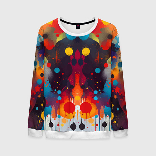 Мужской свитшот Mirrow colorful blots - abstraction - vogue / 3D-Белый – фото 1