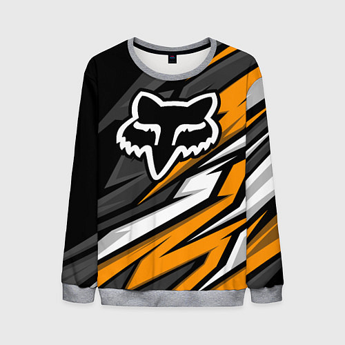 Мужской свитшот Fox motocross racing - orange / 3D-Меланж – фото 1