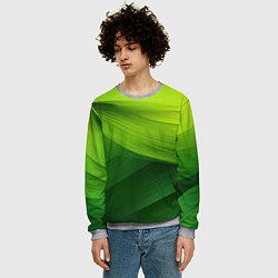 Свитшот мужской Зеленая абстракция, цвет: 3D-меланж — фото 2