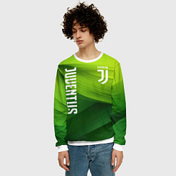 Свитшот мужской Ювентус лого на зеленом фоне, цвет: 3D-белый — фото 2