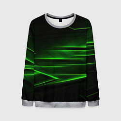 Свитшот мужской Green lines abstract, цвет: 3D-меланж