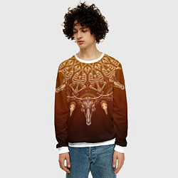 Свитшот мужской Большая костяная мандала, цвет: 3D-белый — фото 2