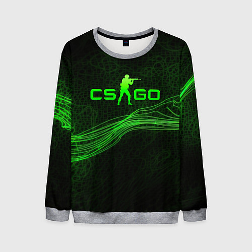 Мужской свитшот CSGO green abstract / 3D-Меланж – фото 1