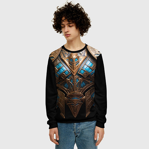 Мужской свитшот Золотой египетский доспех фараона / 3D-Черный – фото 3