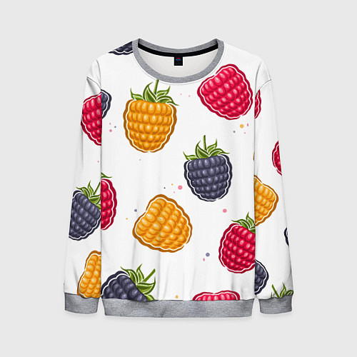 Мужской свитшот Разноцветная малина / 3D-Меланж – фото 1