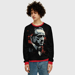 Свитшот мужской Портрет Дон Вито Корлеоне, цвет: 3D-красный — фото 2