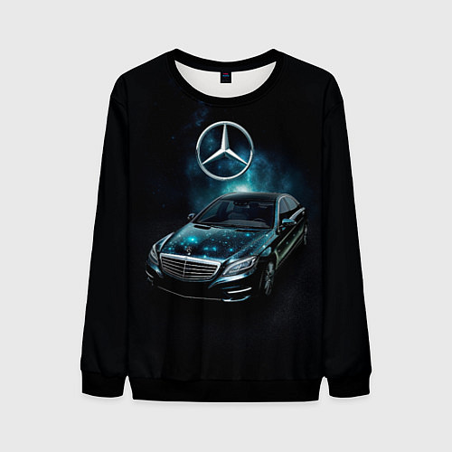 Мужской свитшот Mercedes Benz dark style / 3D-Черный – фото 1