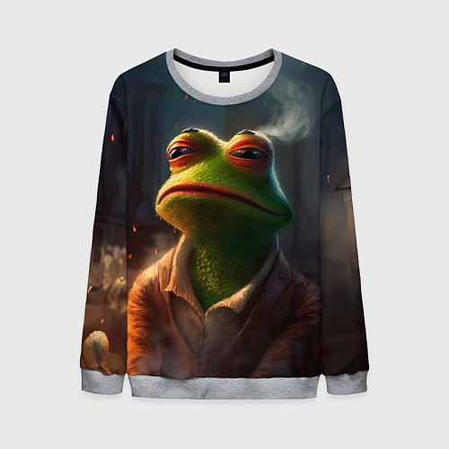 Мужской свитшот Frog Pepe / 3D-Меланж – фото 1
