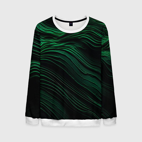 Мужской свитшот Dark green texture / 3D-Белый – фото 1