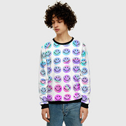 Свитшот мужской Smiley holographic, цвет: 3D-черный — фото 2