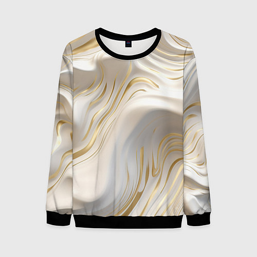 Мужской свитшот Бежевая абстракция / 3D-Черный – фото 1