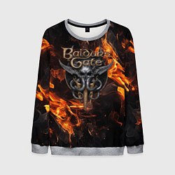 Мужской свитшот Baldurs Gate 3 fire logo