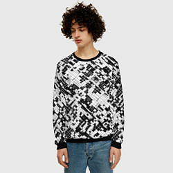Свитшот мужской Чёрно-белая сеть, цвет: 3D-черный — фото 2