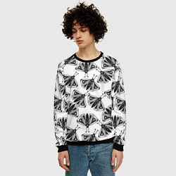 Свитшот мужской Butterflies - gothic pattern, цвет: 3D-черный — фото 2