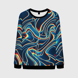Свитшот мужской Abstract waves, цвет: 3D-черный